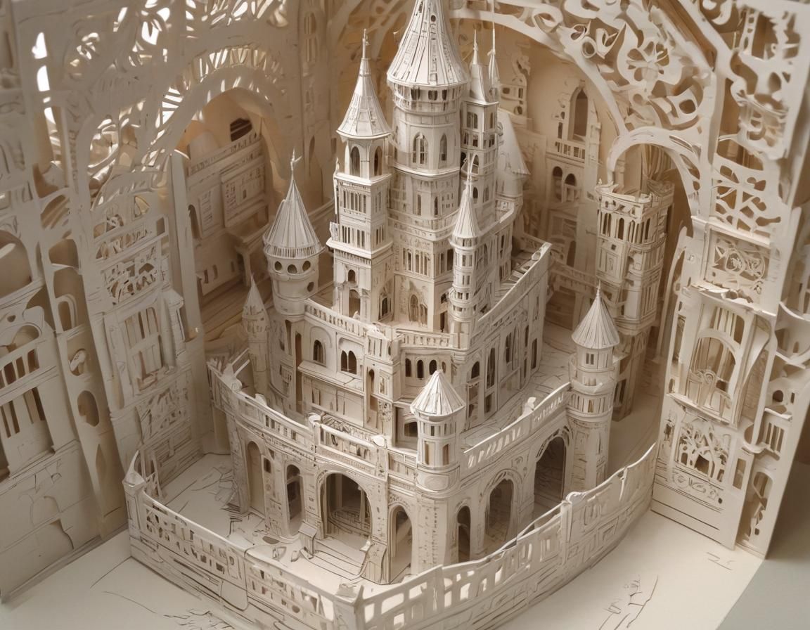 Kirigami Popup Book: Knight vs Giant in Fantasy