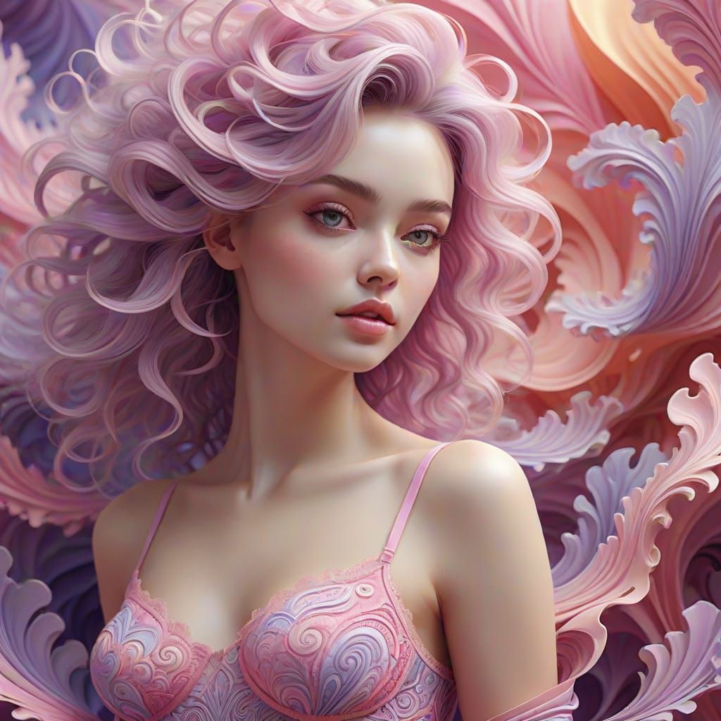 Dreamy Digital Portrait in Pastel Hues