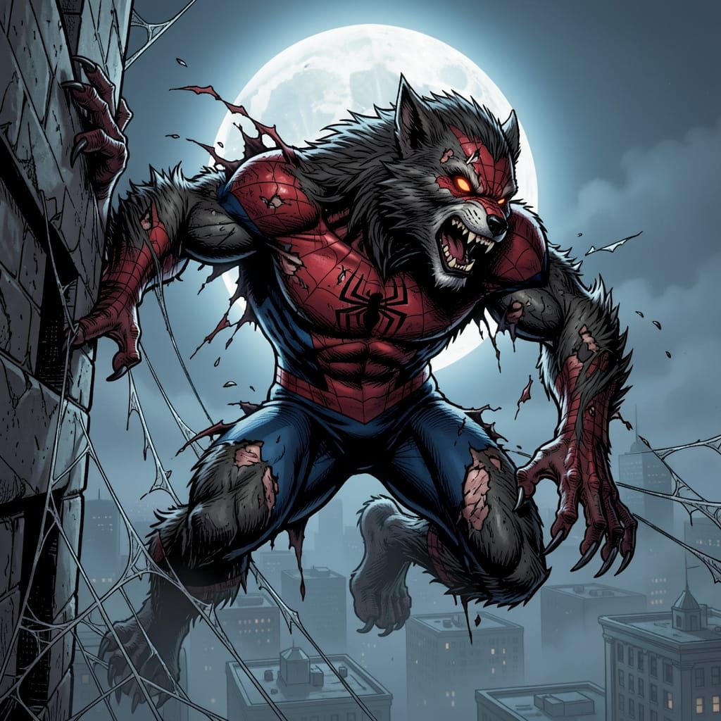 Spider-Man Transforms into a Feral Werewolf