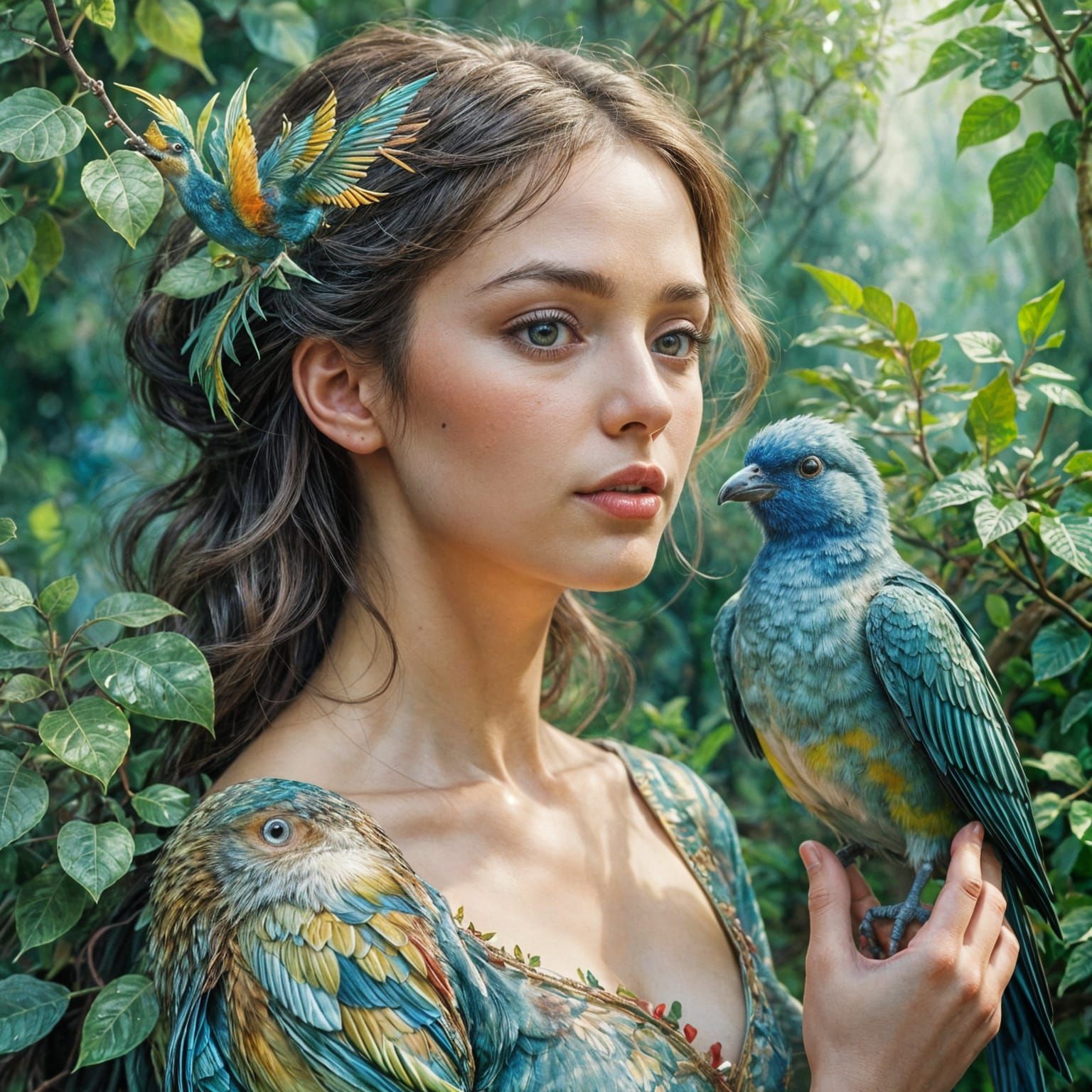 Woman in an Ethereal Watercolor Dream