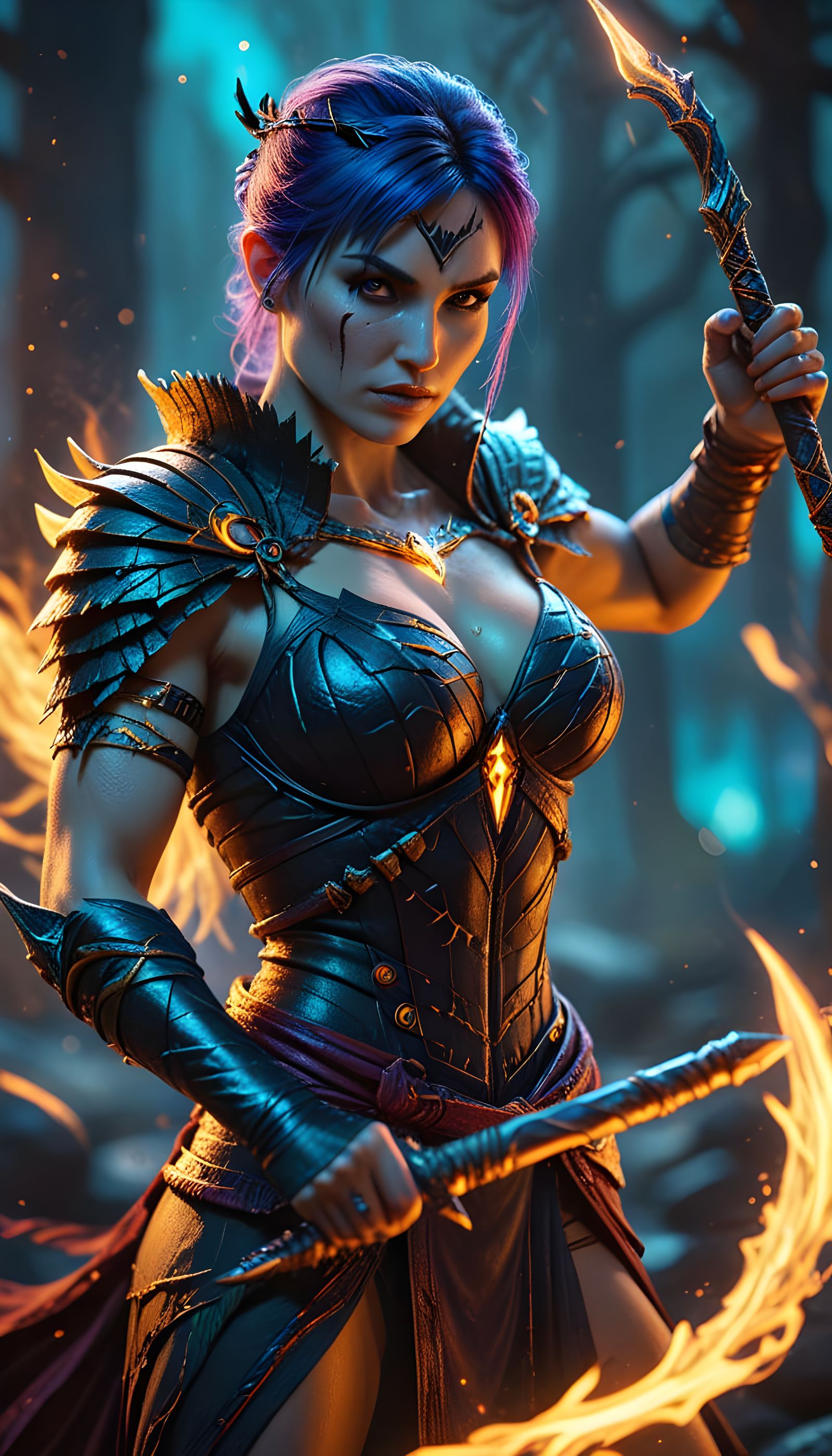 Confident Dragon Age Warrior in Fantasy Battle Scene