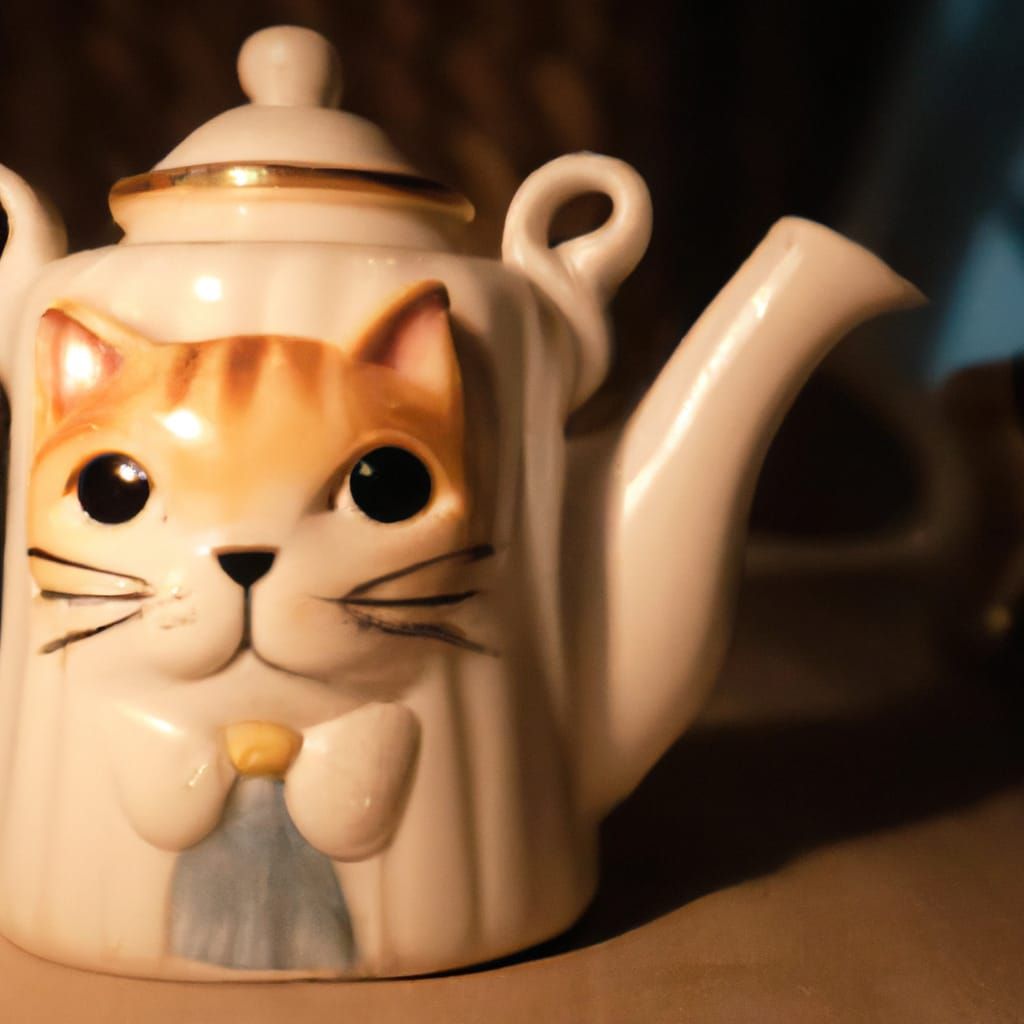 Adorable Old-Fashioned Cat Teapot in 4K