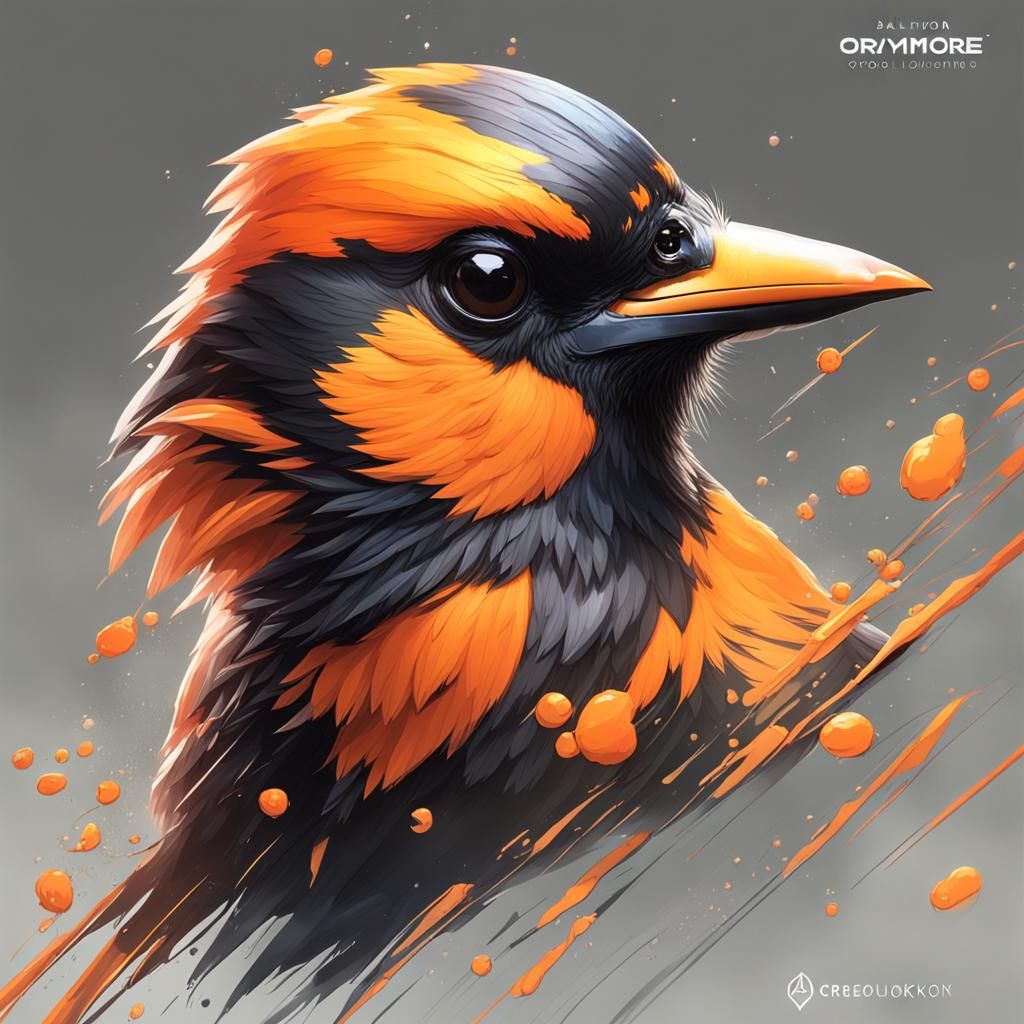 Hyperdetailed Portrait of Baltimore Oriole