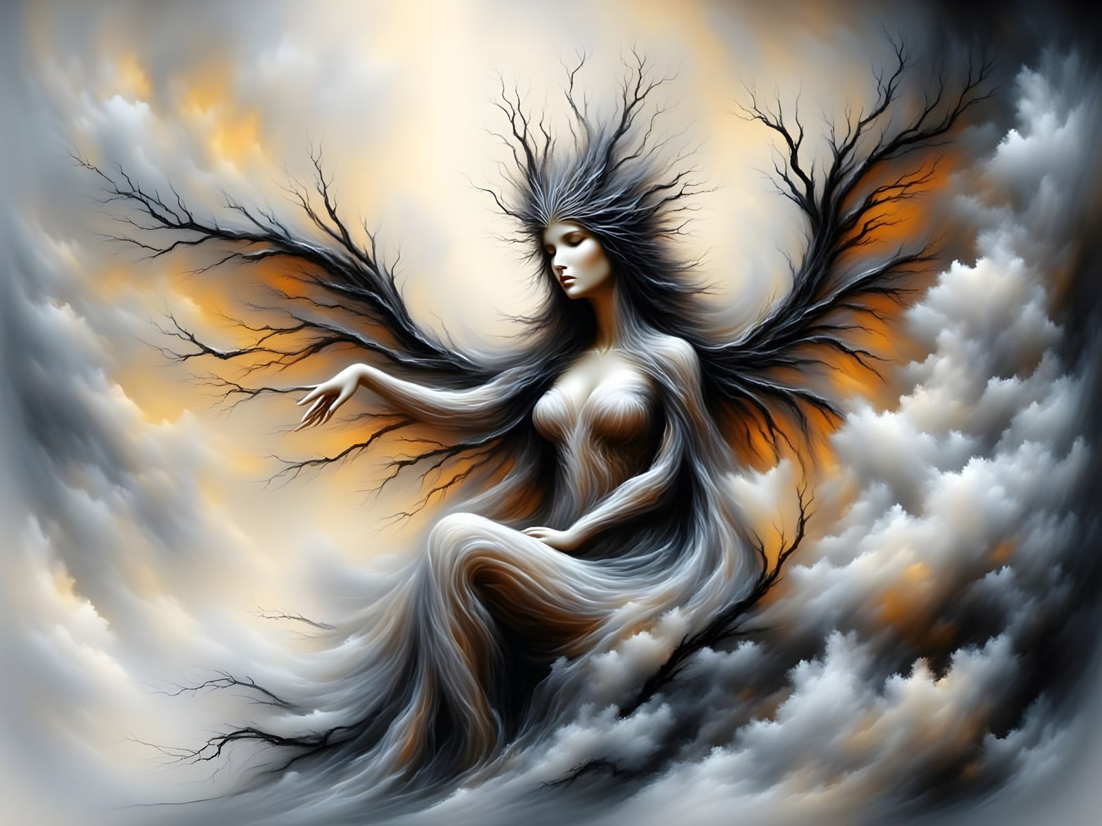 <lora:Spirit of Nature:1.0> Ice Queen Origami paper folds papercraft, made of paper, stationery, 8K resolution 64 megapi...