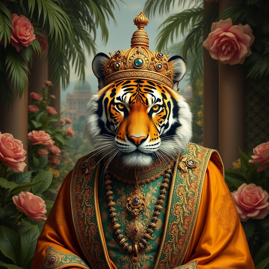 Regal Tiger in Ottoman Empire Splendor