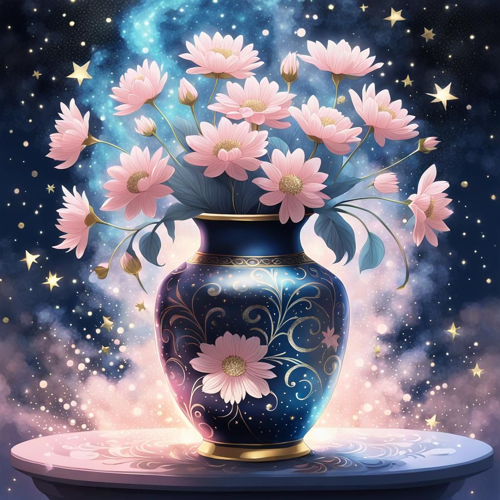 Magical Flower Vase in Anime Style