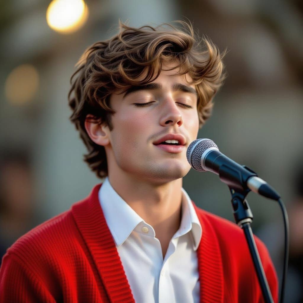 Passionate Singer in the Style of Ash Thorp