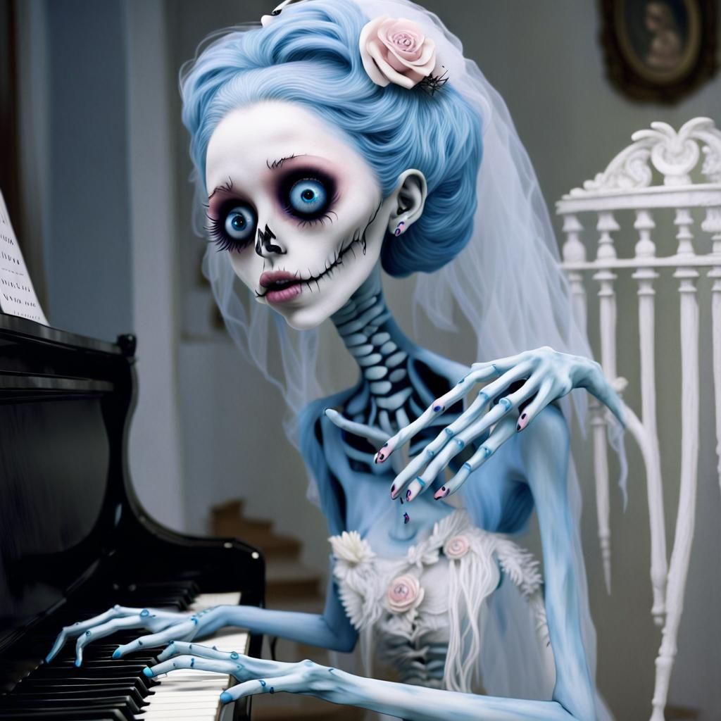 Inspired by the Tim Burton anime movie, a dead bride playing...