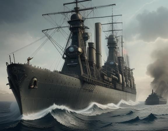 Dieselpunk Warship in Norilsk: High-Resolution Naval Landsca...