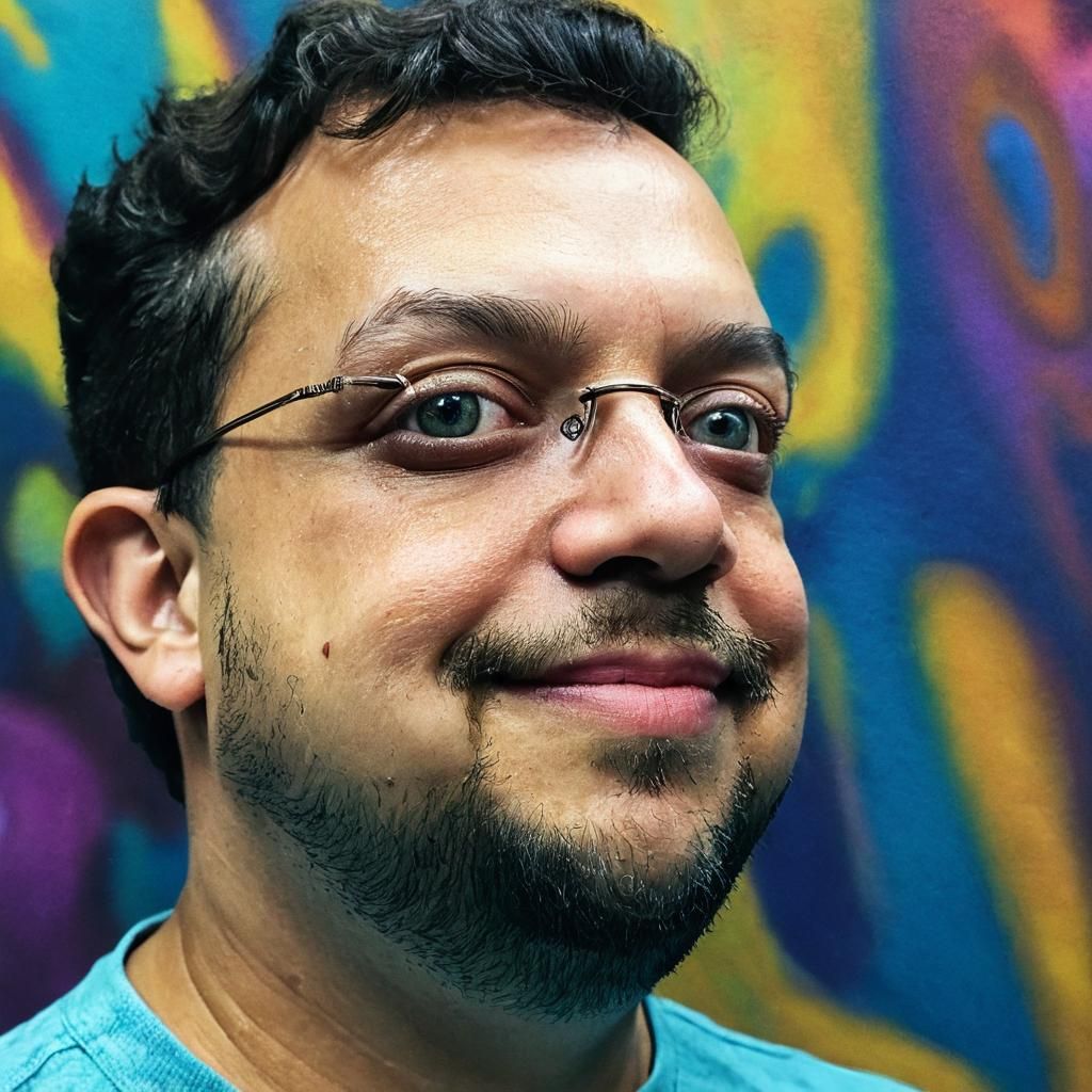 Hyperrealistic Portrait with Vibrant Colors, Salvador Dali I...