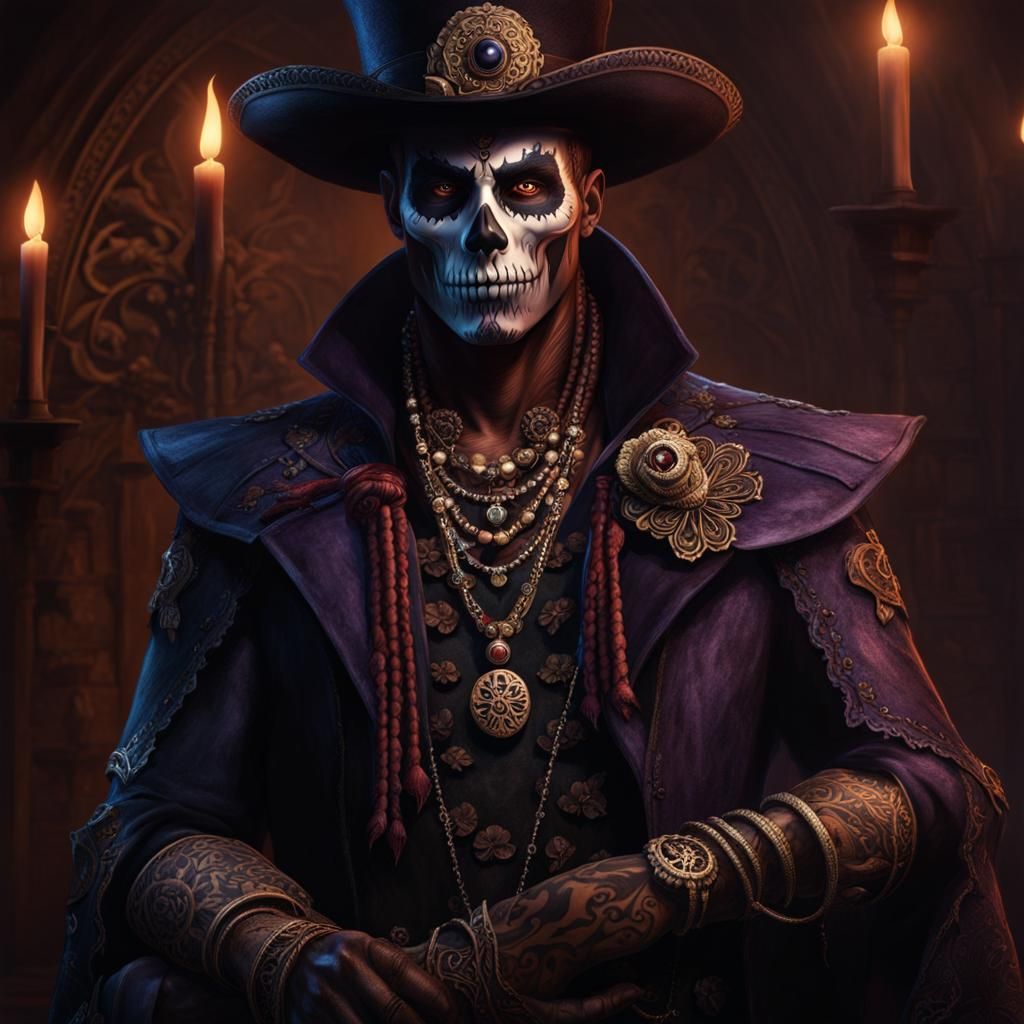 Voodoo Charlatan in Dark Fantasy Style