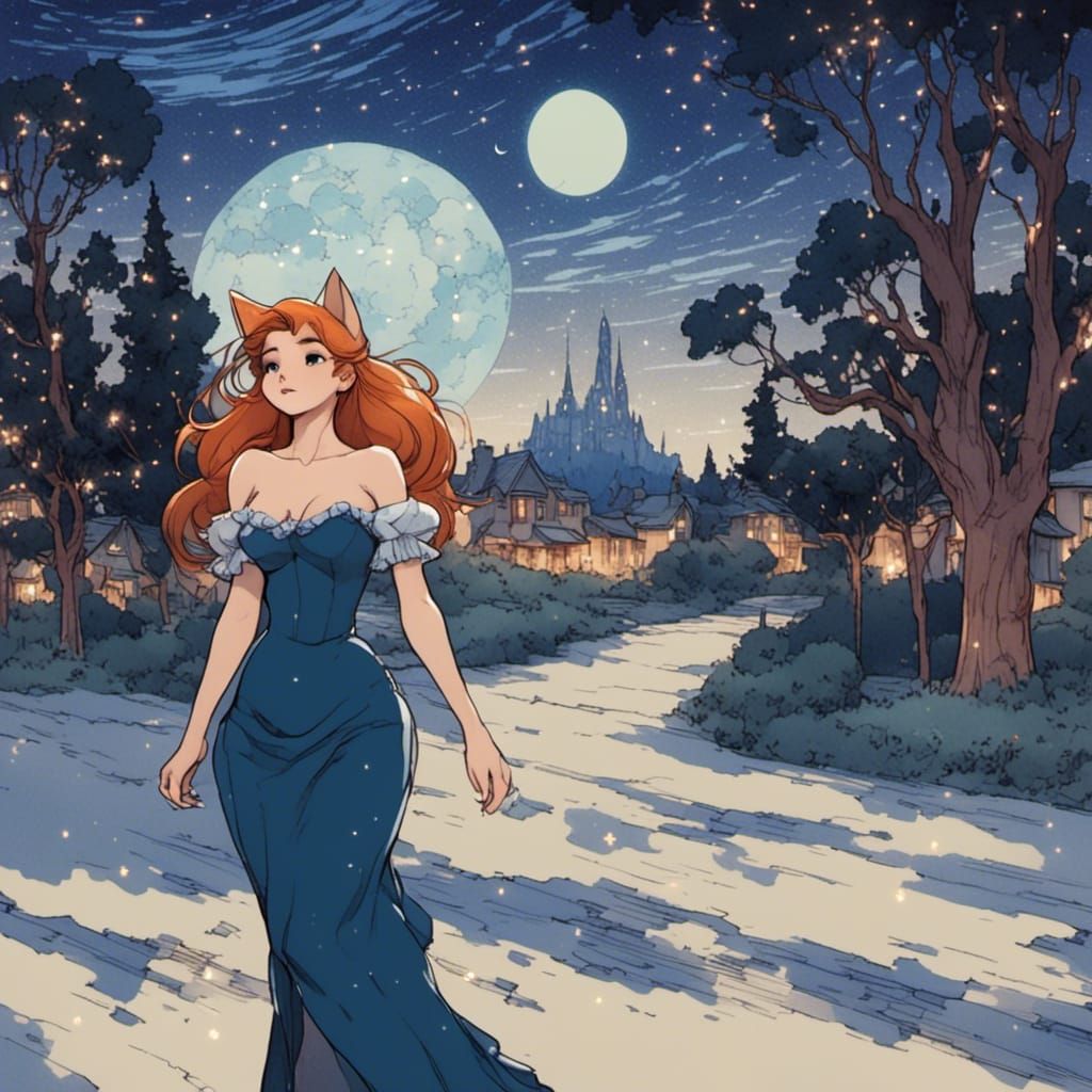 Fox-girl VIXEN stary night.