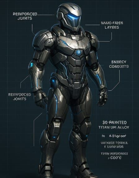 Futuristic Titanium Infantry Suit Concept Art