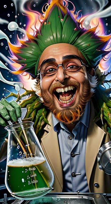 Mad Scientist in Thrilling Flibbergibble Test, Anime-Style