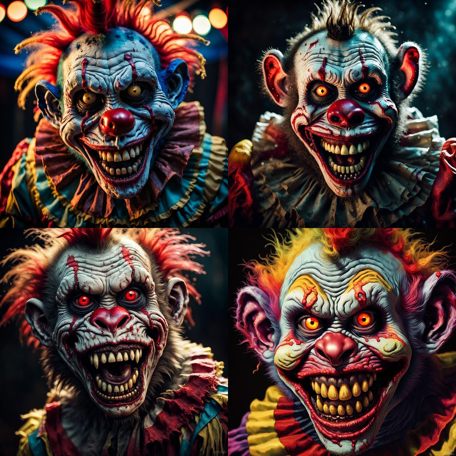 Zombie Monkey Clown Grinning Maniacally