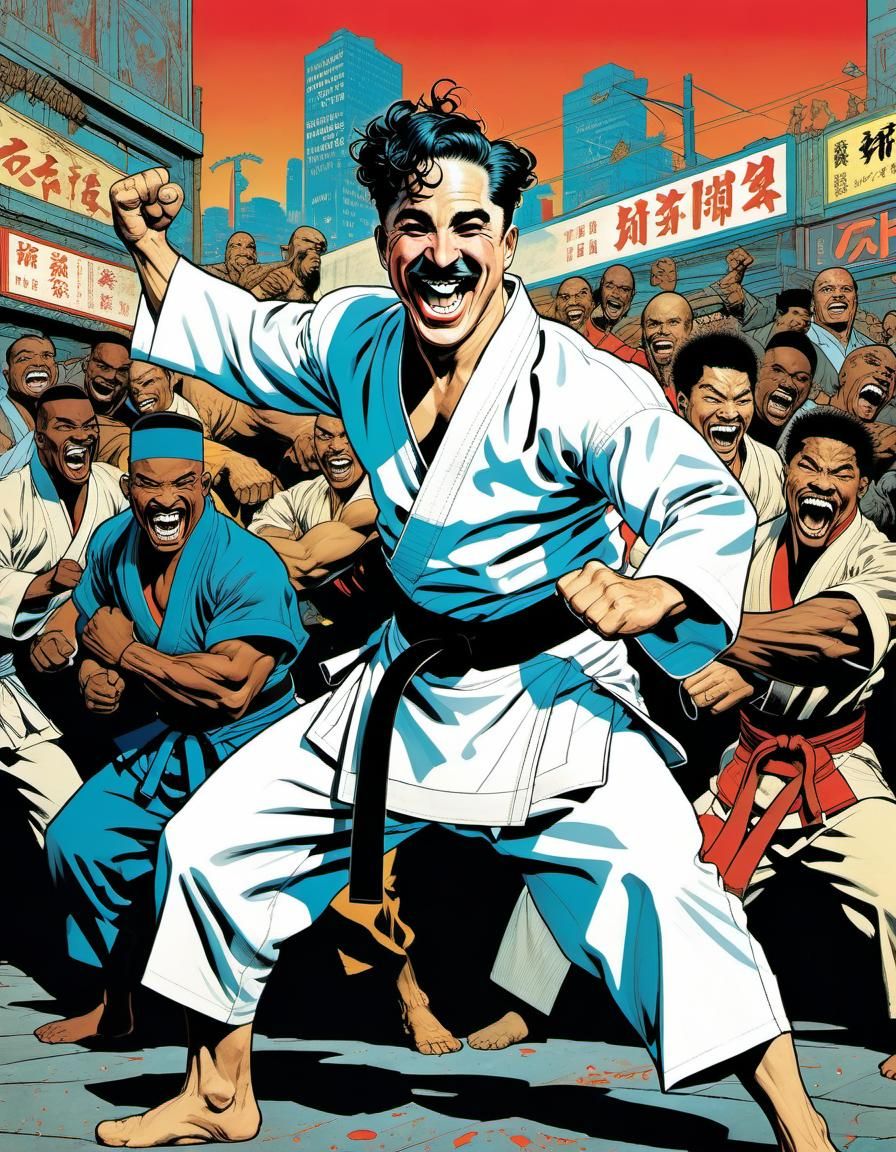 Charlie Chaplin Street Fighter Comic Book Art
