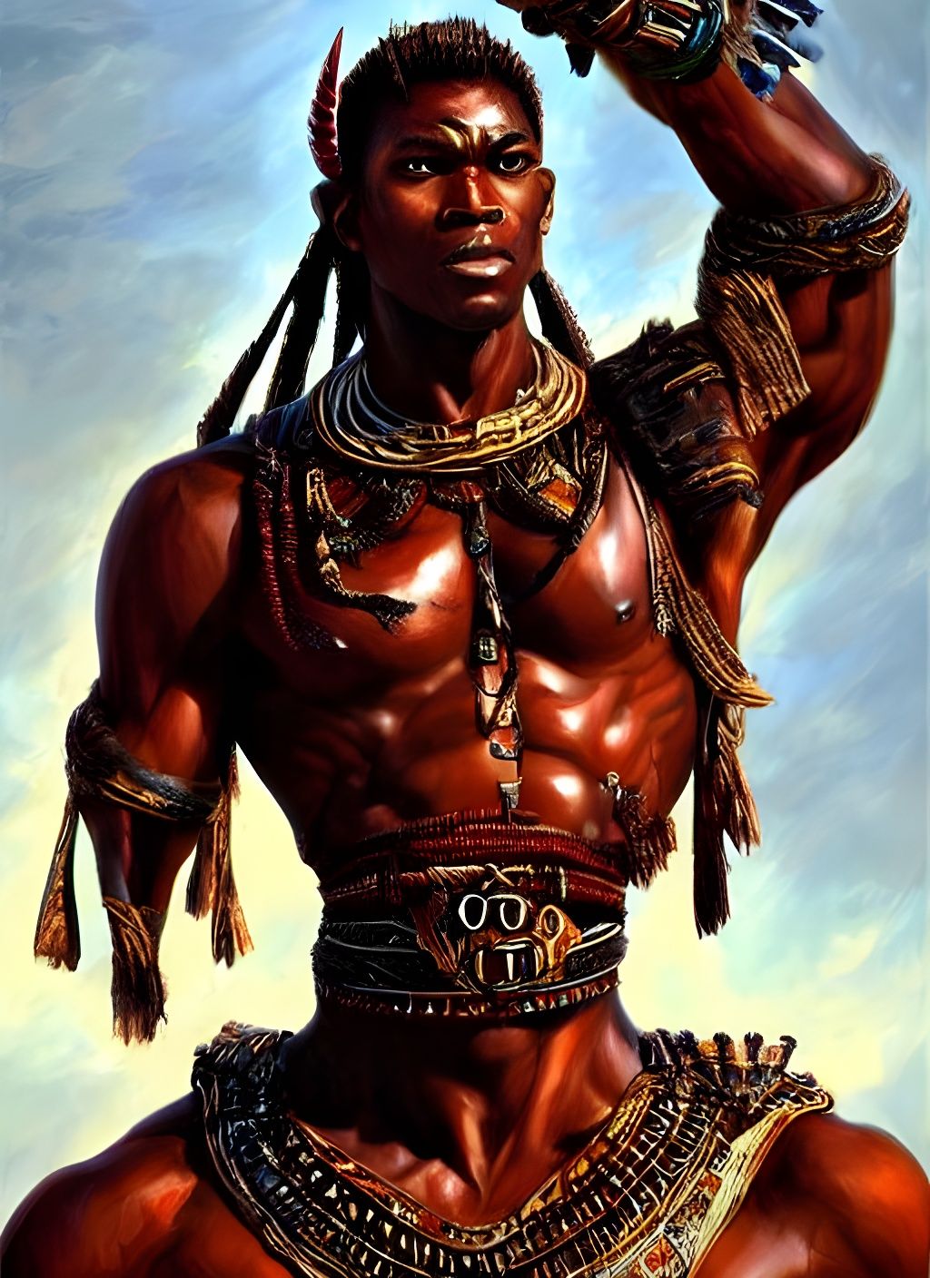 Glorious Shaka Zulu Warrior in Africa