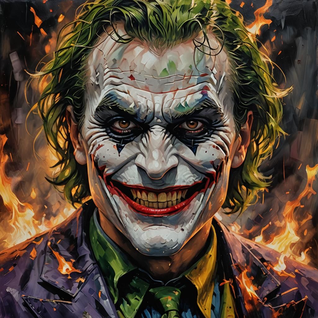 Joker Maniacal Face in Dutch Master Style