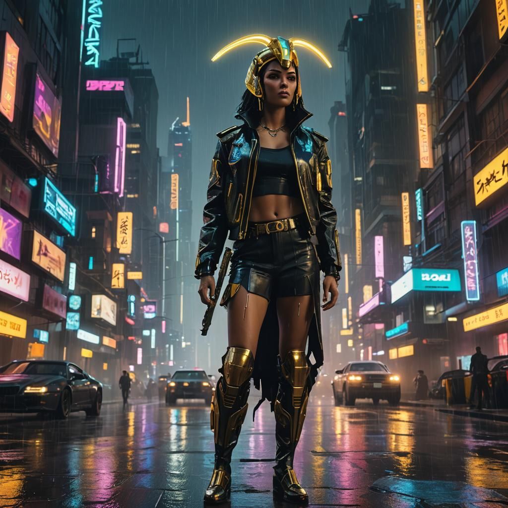 Cleopatra in Cyberpunk 2099 Style
