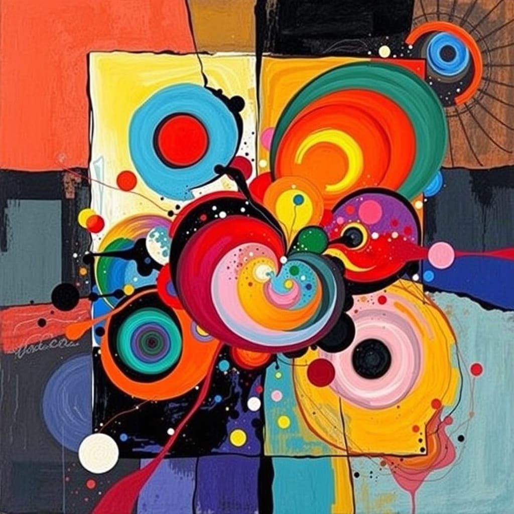 Vibrant Cosmic Explosion in Abstract Expressionist Style