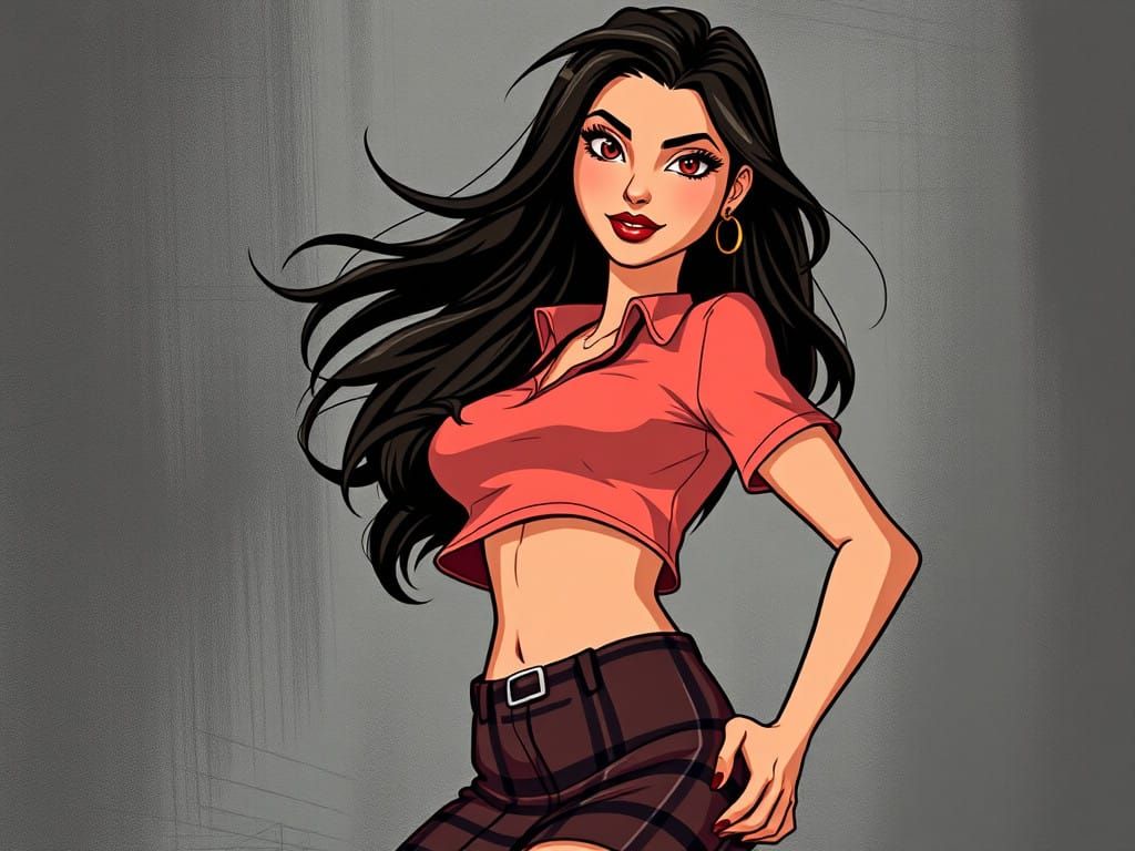 A confident woman poses in classic Looney Tunes animation