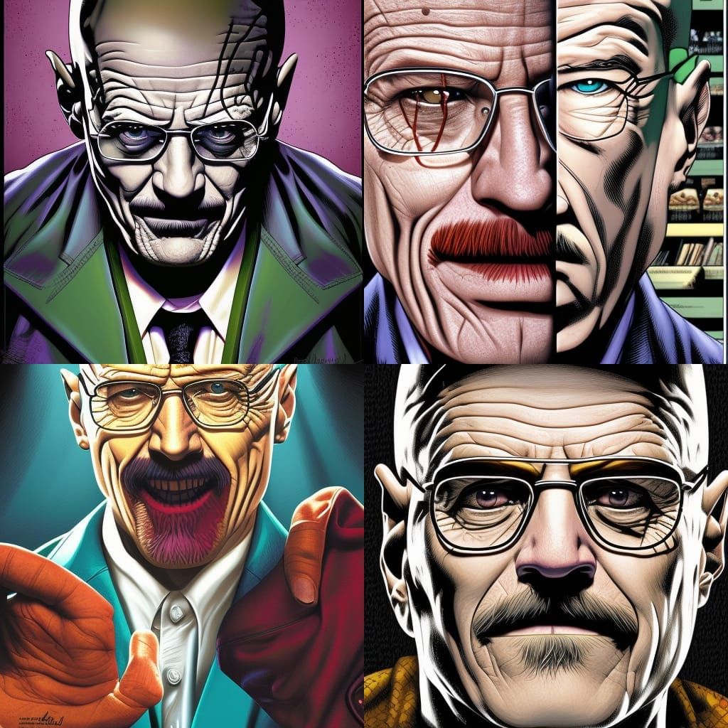 Walter White as Joker: Comic Book Art