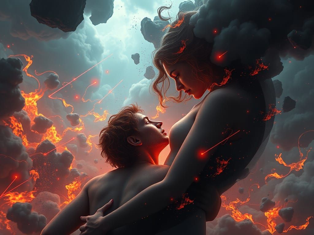 Epic Hyper-Realistic 3D Rendering of Turbulent Inner World