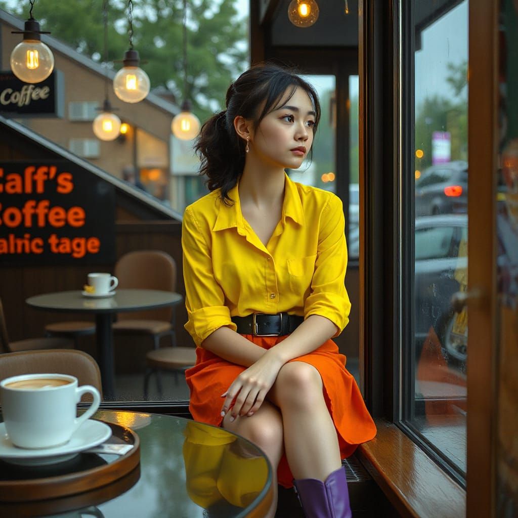 Rainy Day Dreamer in Photorealistic Style