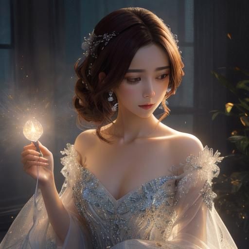 Anime Portrait with Painterly Triadic Color Shading