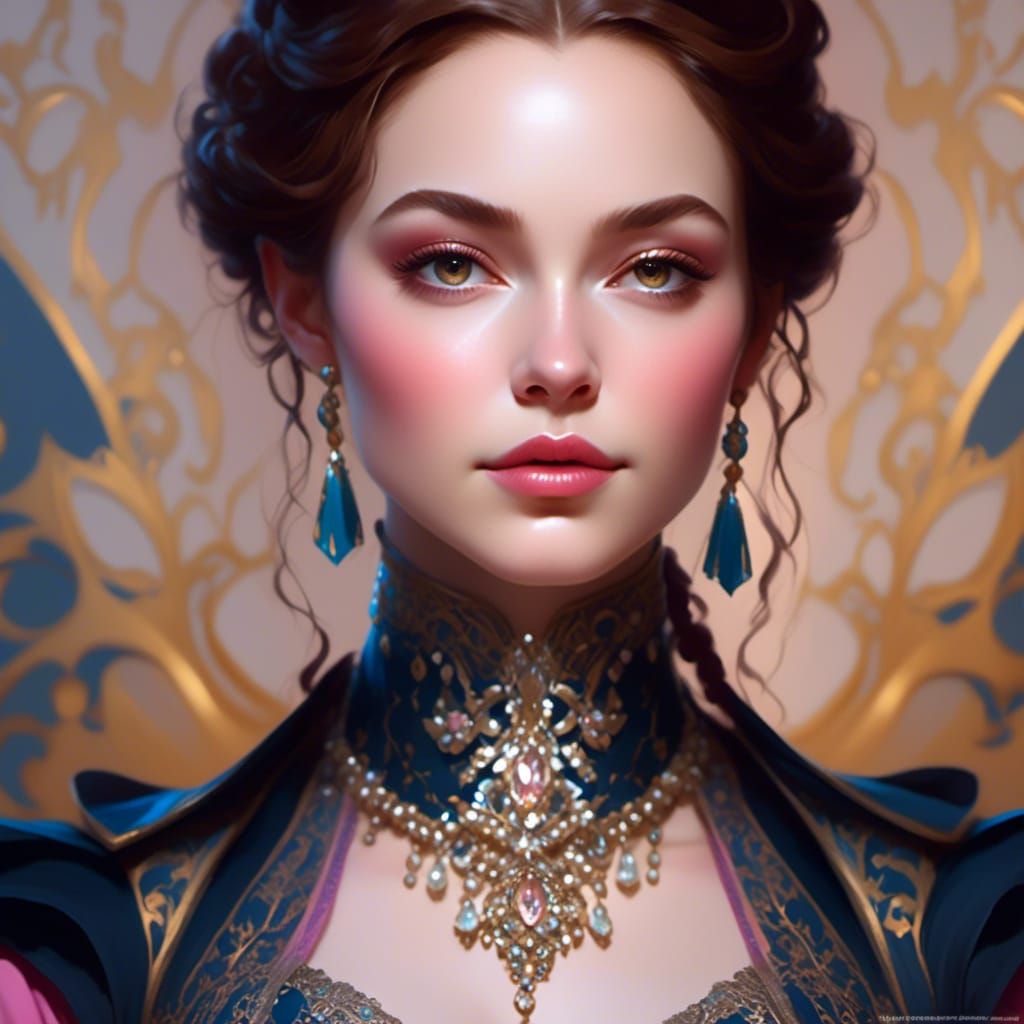 Princess Belle Portrait in Digital Art Style