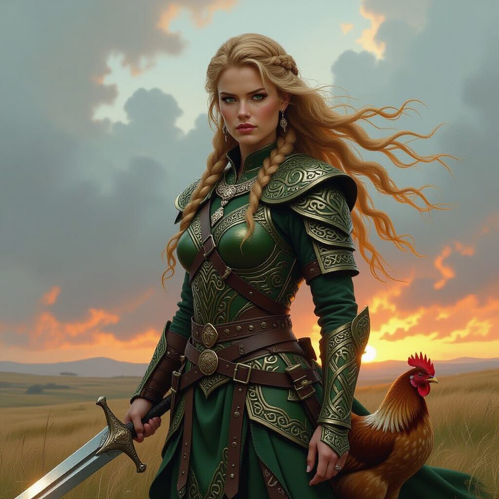 Celtic Warrior Queen on Windswept Moor
