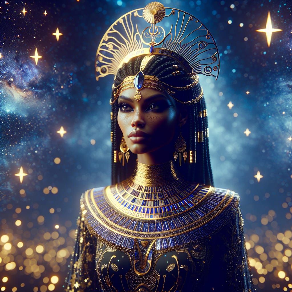 Ancient Egyptian Star Goddess Arit-aakhu in Epic Cosmic Sple...