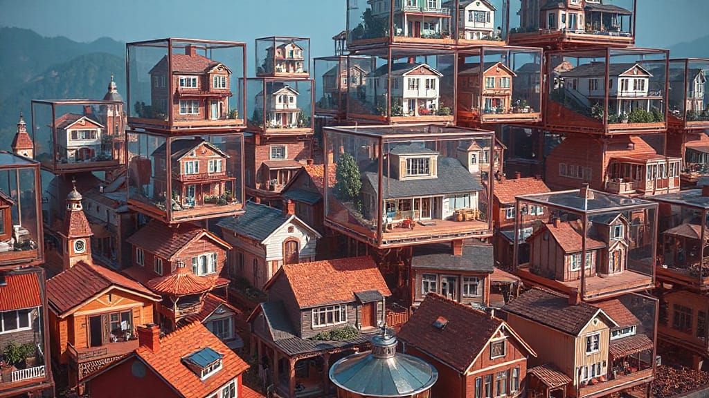 Glass Cubes Cityscape in High Definition