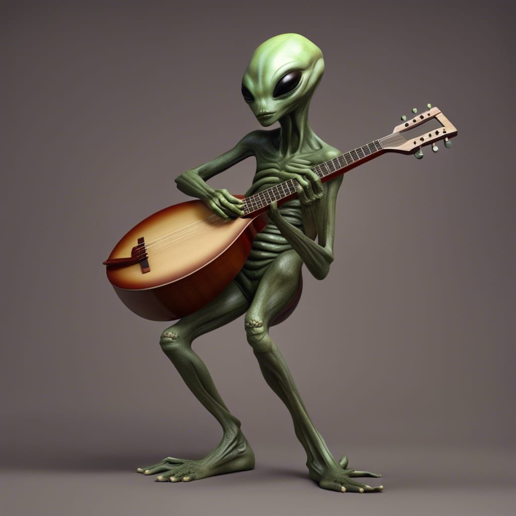 Alien Musician Plays Mandolin