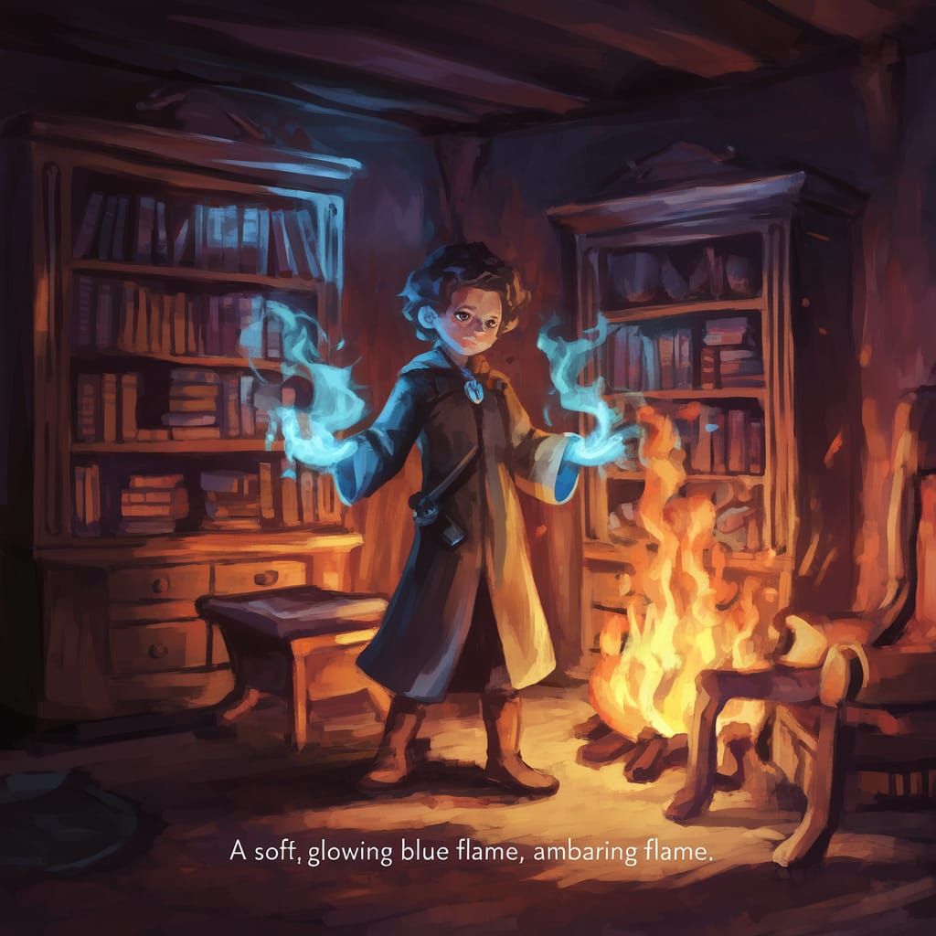 Mystical Study in Soft Blue Flames