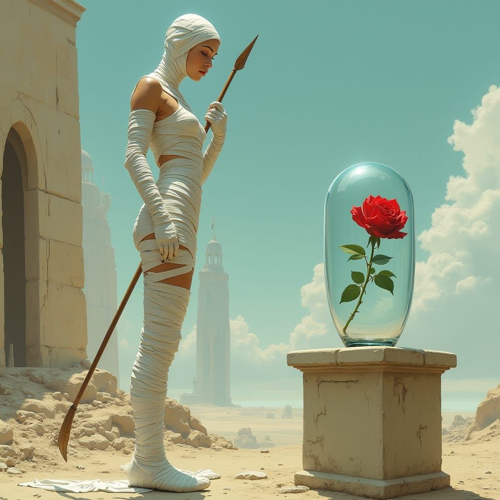 Apocalyptic Guardian: Rose in Glass