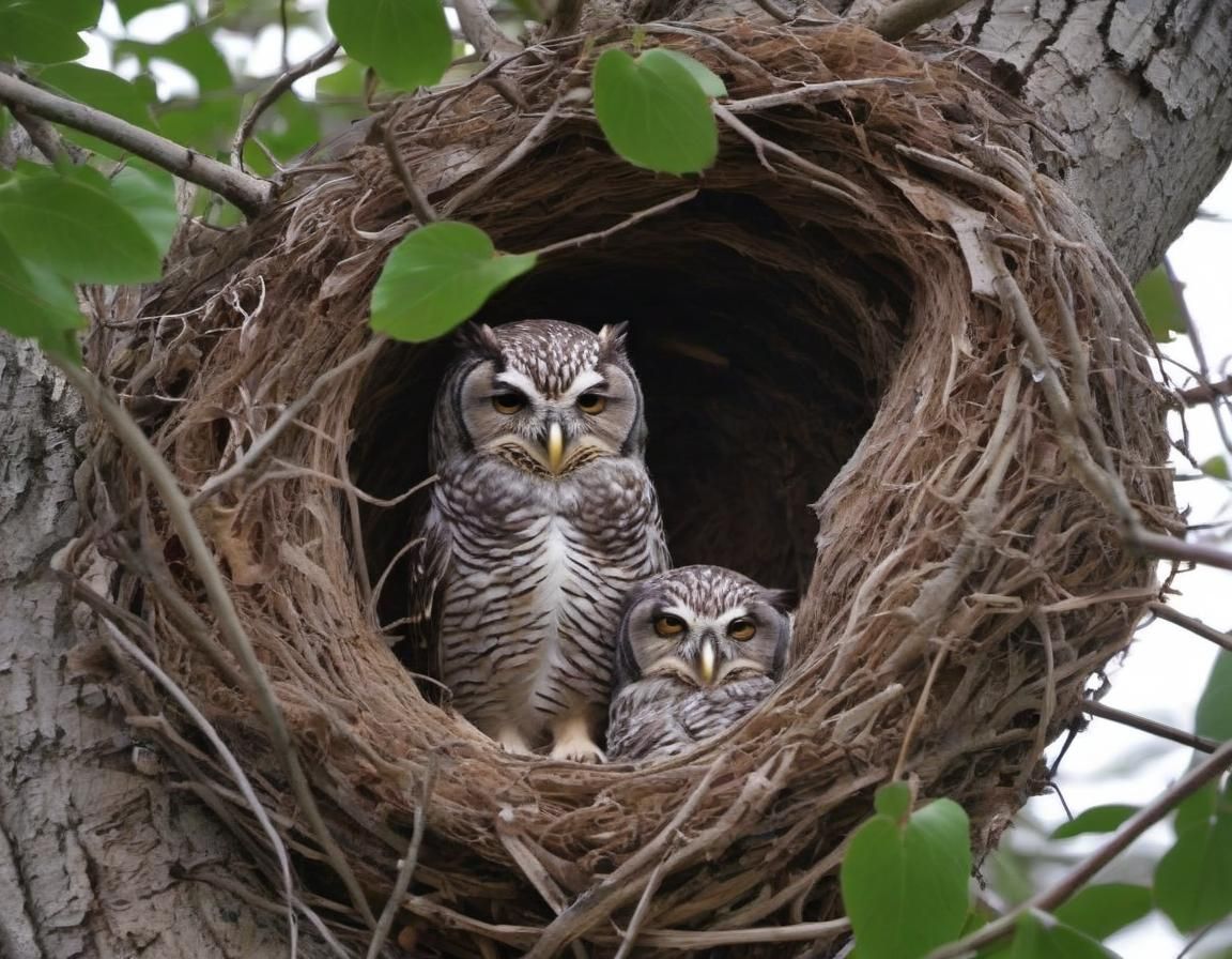 Serene Image of a Hidden Owls Nest