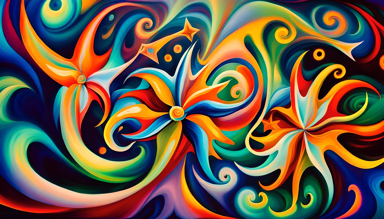 Iridescent Stars in Electromagnetic Plasma, Naive Art