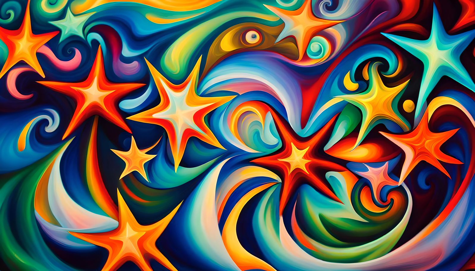 Iridescent Stars in ElectroMagnetic Plasma Maelstrom