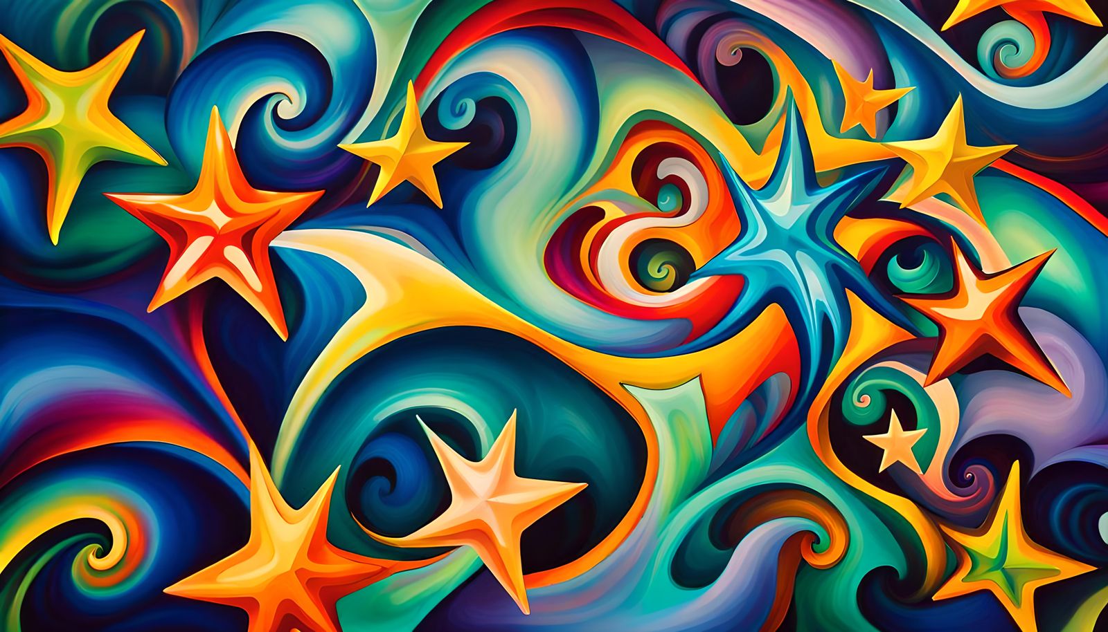 Iridescent Stars in Electromagnetic Plasma: Naive Art