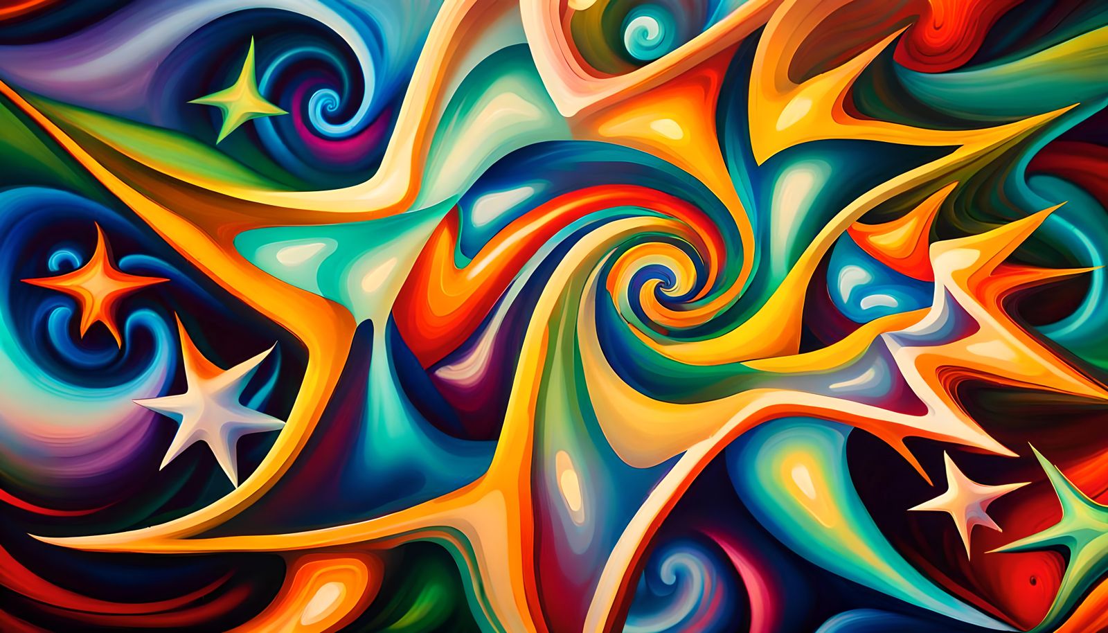 Iridescent Stars in Electromagnetic Plasma: Naive Art