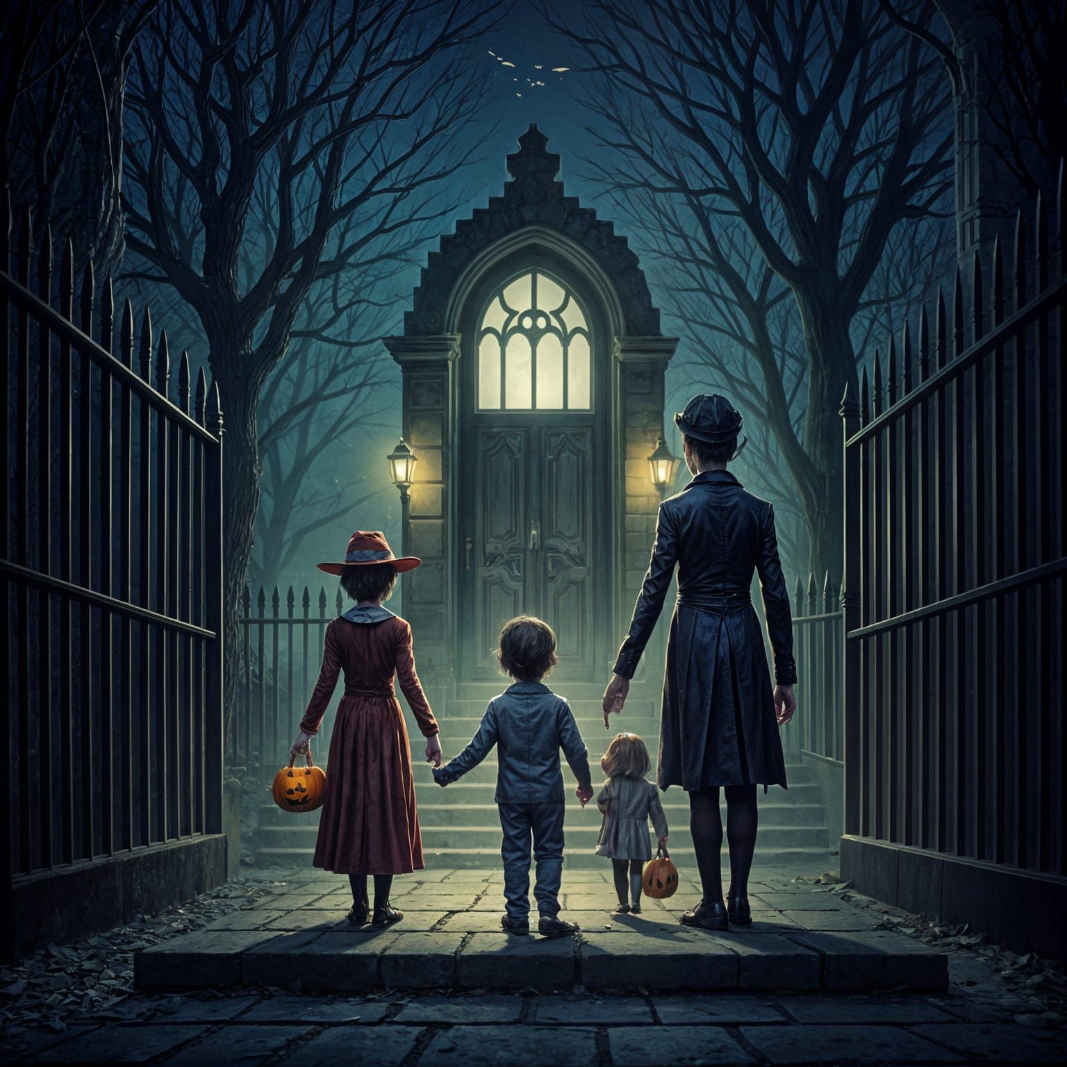 Halloween Trick or Treat at the Spooky Adam's Family House