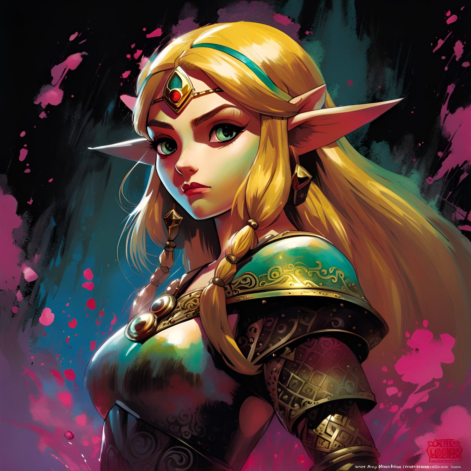 Warrior Princess Zelda: Body Horror Pop Art