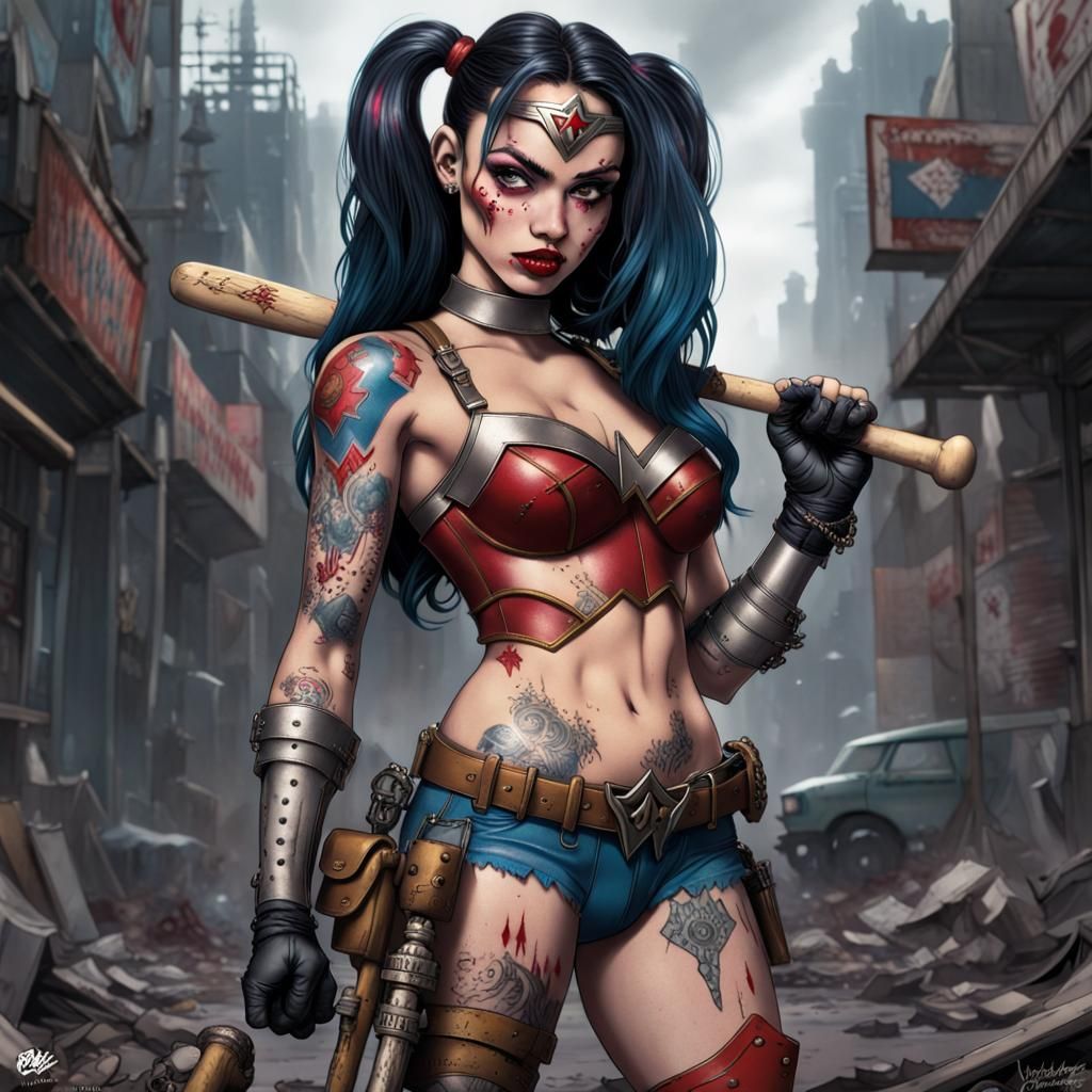 Cyberpunk Bratz Doll Warrior With Baseball Bat