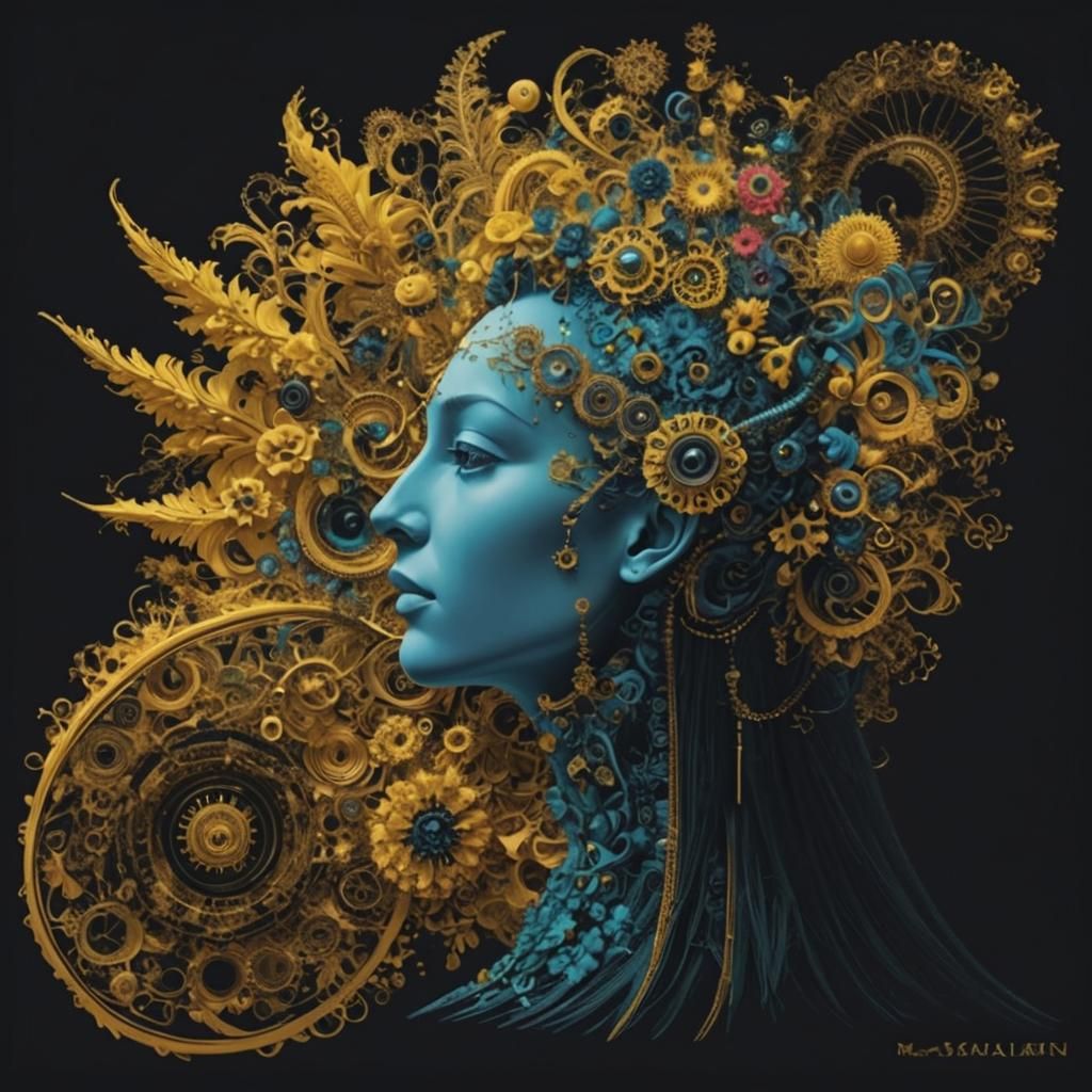 Fractal Yellow Maximalist Design