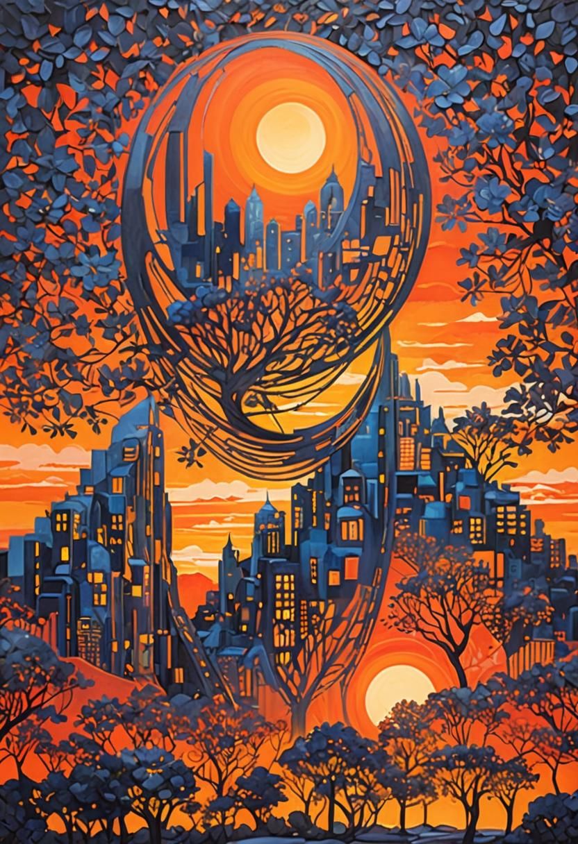 Orange World: A Vibrant Landscape in Deep Color