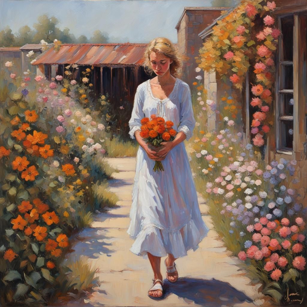 Floral Oil Painting: An April Day Dreamscape