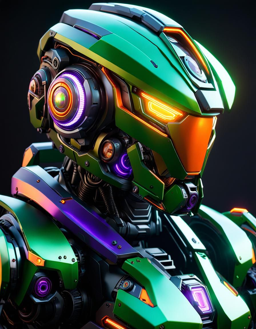 Detailed Mecha Robot Portrait in Unreal Engine 5
