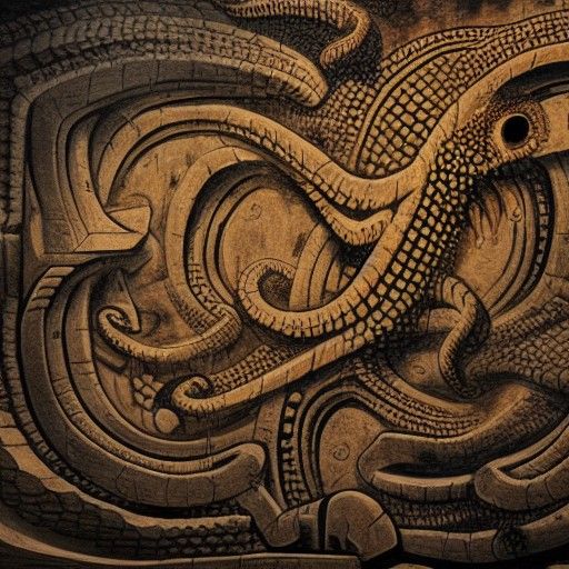 Ancient Carving: World Eaten by Octopus Monster