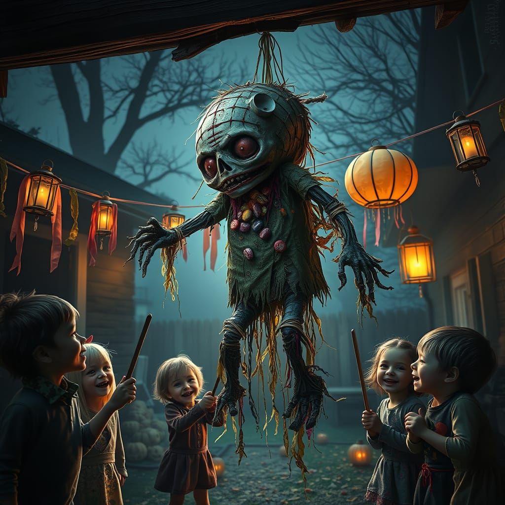 Grotesque Zombie Piñata Haunts Backyard Party